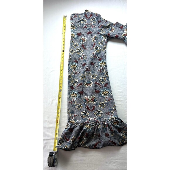 Appleseeds Blue Floral Ruffle Cuff & Trim Size Large - Picture 3 of 8